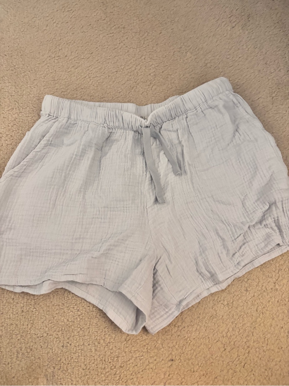 Dex Light Blue Gauze Drawstring Athletic Shorts
